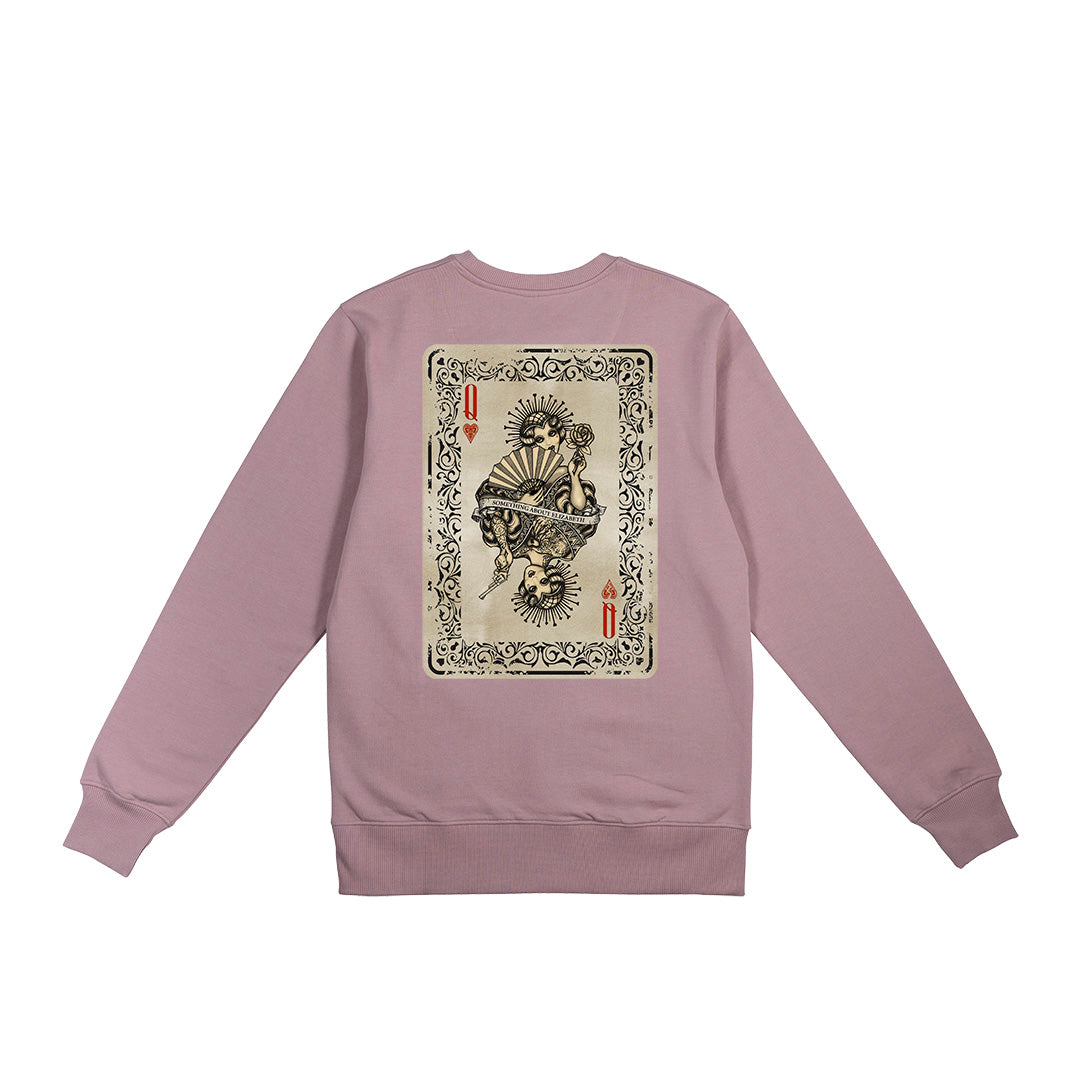 Queen Of Hearts Sweatshirt Purple Rose